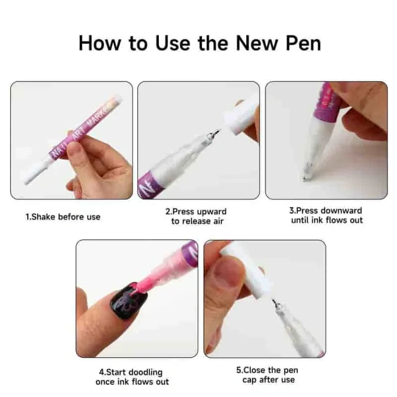 Colors Nails Art Pens Set [12pcs] - Image 4